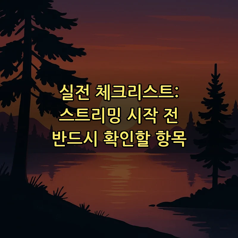 실전 체크리스트: 스트리밍 시작 전 반드시 확인할 항목
