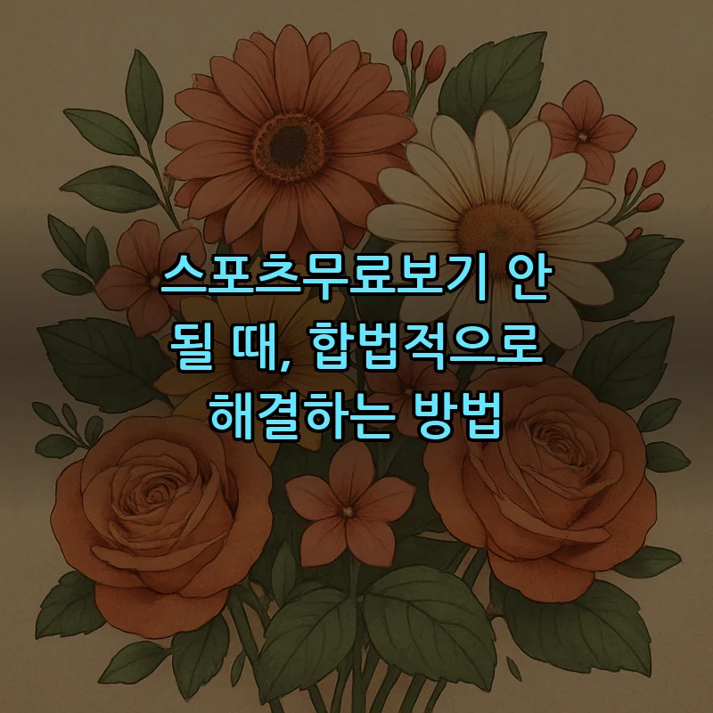 스포츠 무료 시청 방법: 5단계 가이드