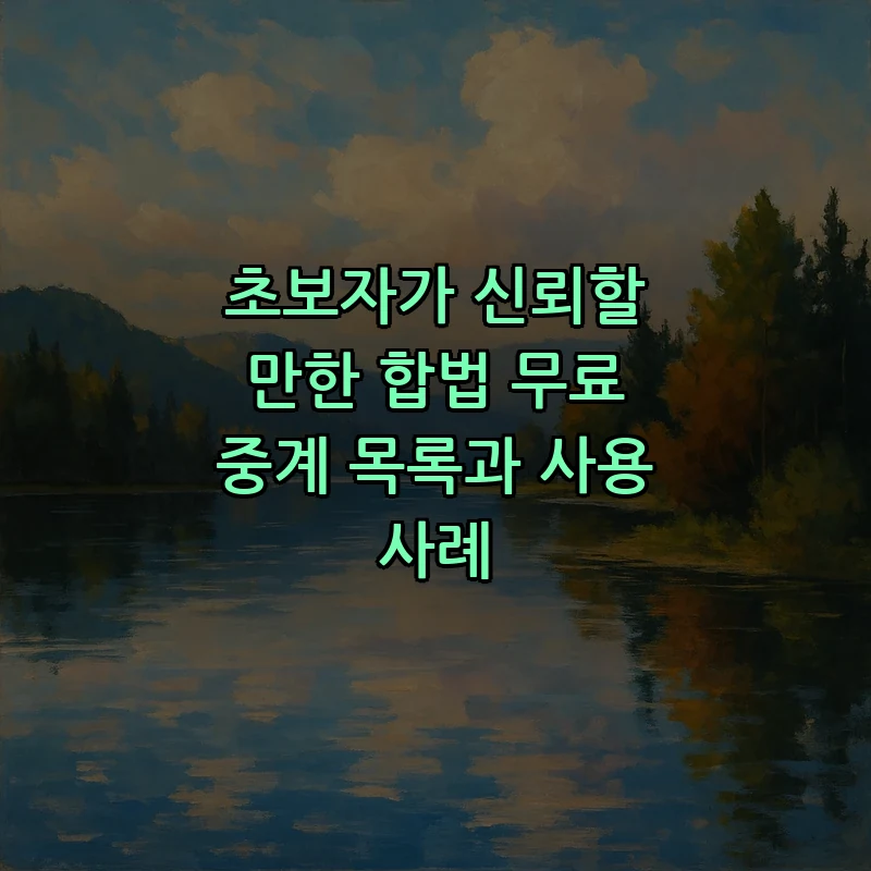 초보자가 신뢰할 만한 합법 무료 중계 목록과 사용 사례