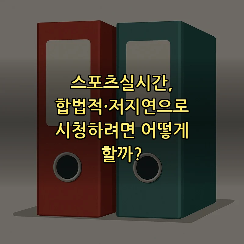 합법적으로 스포츠실시간 보는 법 가이드