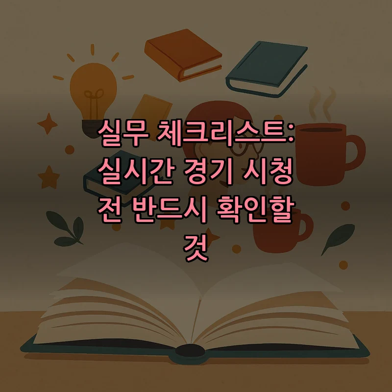 실무 체크리스트: 실시간 경기 시청 전 반드시 확인할 것