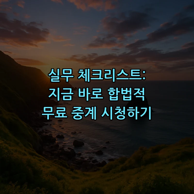 실무 체크리스트: 지금 바로 합법적 무료 중계 시청하기