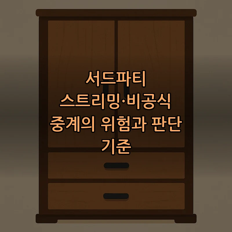 서드파티 스트리밍·비공식 중계의 위험과 판단 기준