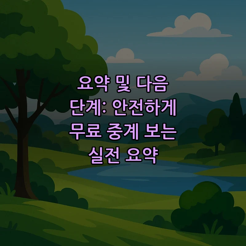 요약 및 다음 단계: 안전하게 무료 중계 보는 실전 요약