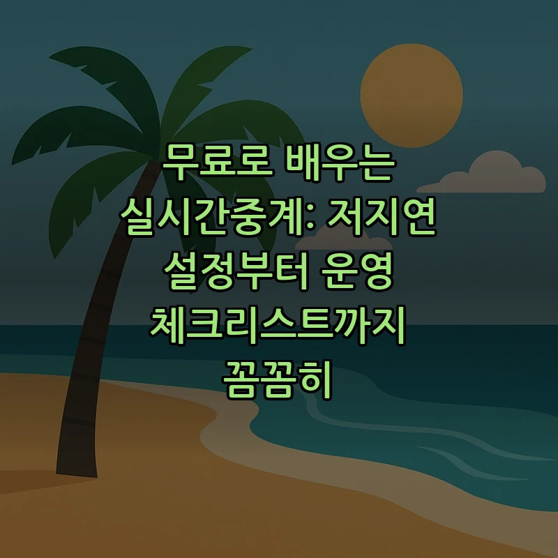 무료 실시간중계 방법: 저지연 설정과 운영 체크리스트