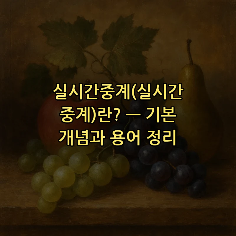실시간중계(실시간 중계)란? — 기본 개념과 용어 정리