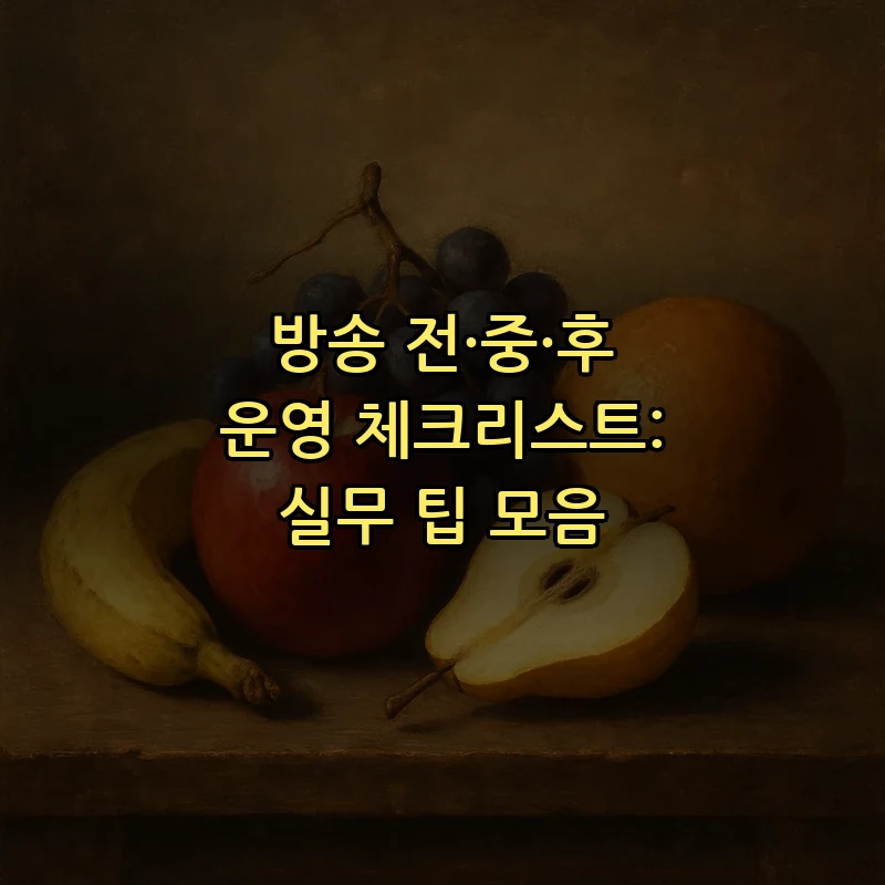 방송 전·중·후 운영 체크리스트: 실무 팁 모음