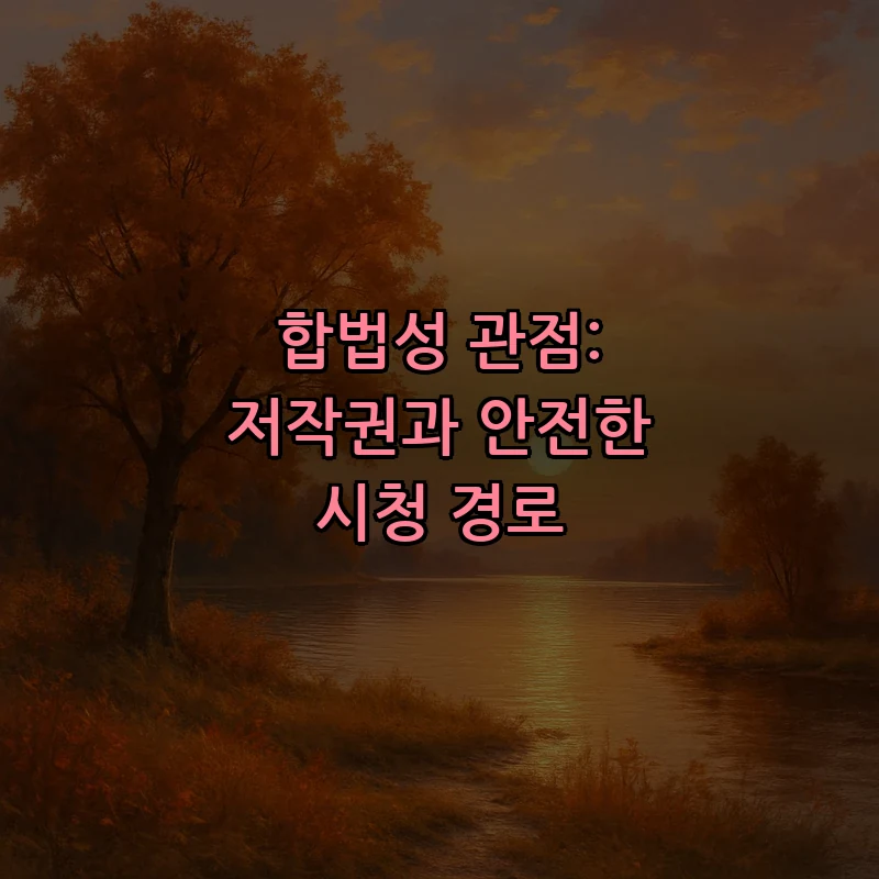 합법성 관점: 저작권과 안전한 시청 경로