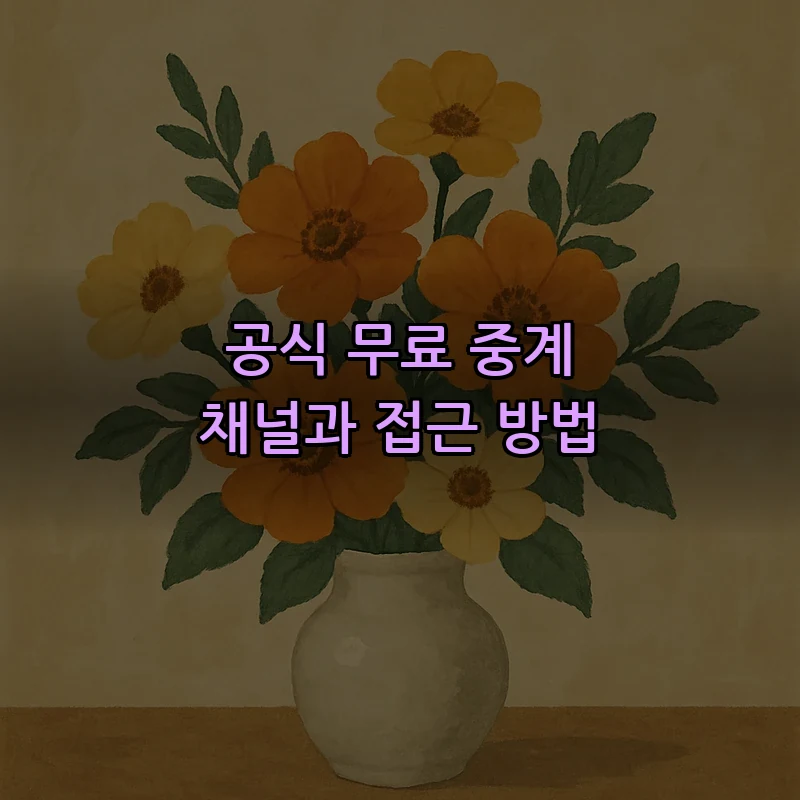 공식 무료 중계 채널과 접근 방법