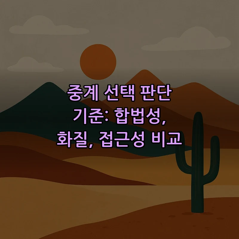 중계 선택 판단 기준: 합법성, 화질, 접근성 비교