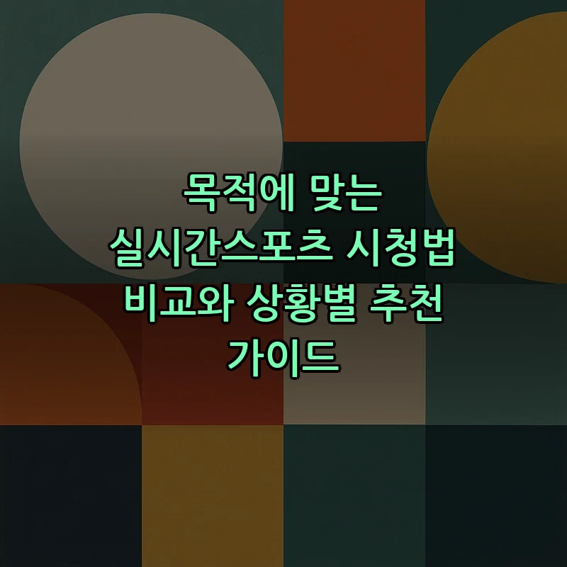 합법적 실시간스포츠 시청 방법 5가지
