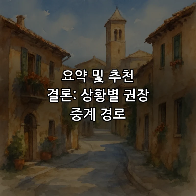 요약 및 추천 결론: 상황별 권장 중계 경로