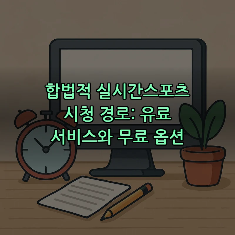 합법적 실시간스포츠 시청 경로: 유료 서비스와 무료 옵션