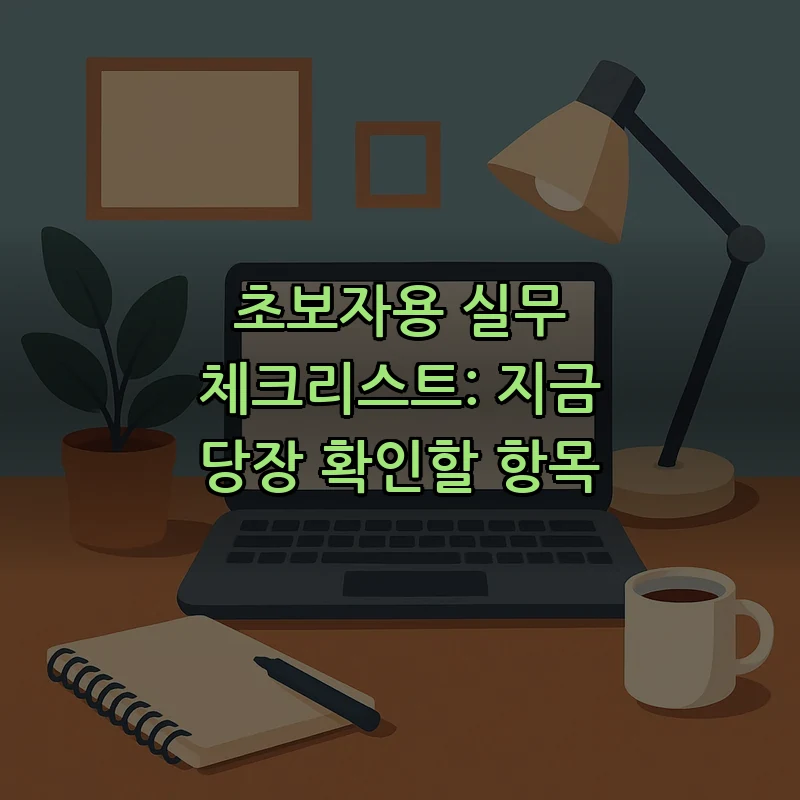 초보자용 실무 체크리스트: 지금 당장 확인할 항목