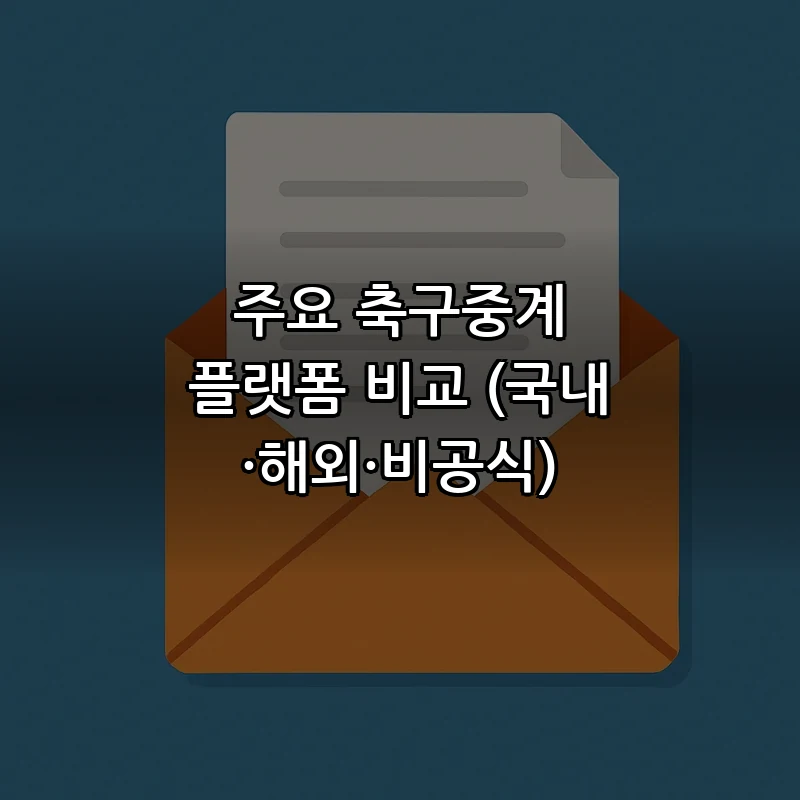 주요 축구중계 플랫폼 비교 (국내·해외·비공식)