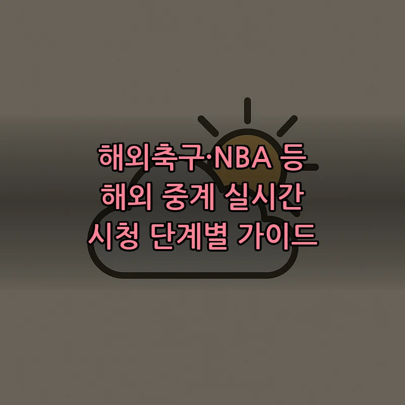 해외축구·NBA 등 해외 중계 실시간 시청 단계별 가이드
