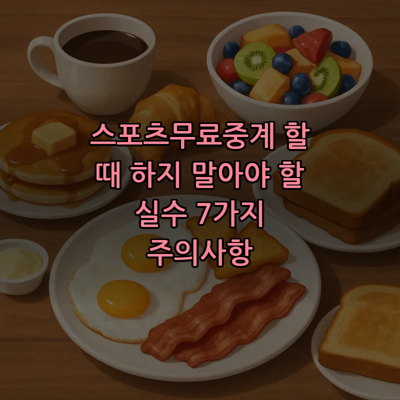 스포츠무료중계 시청 시 유의해야 할 7가지 실수