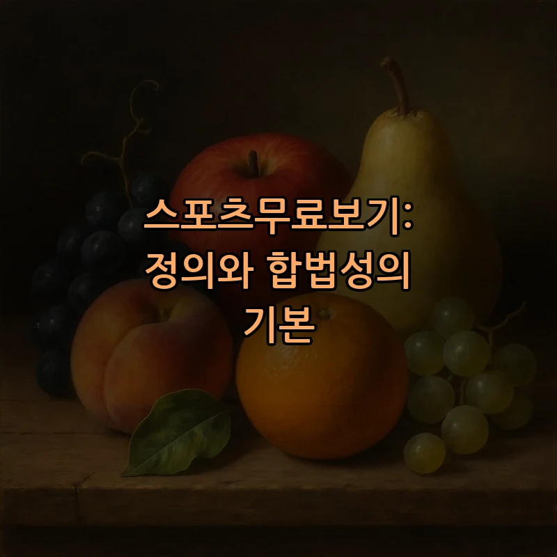 스포츠무료보기: 정의와 합법성의 기본