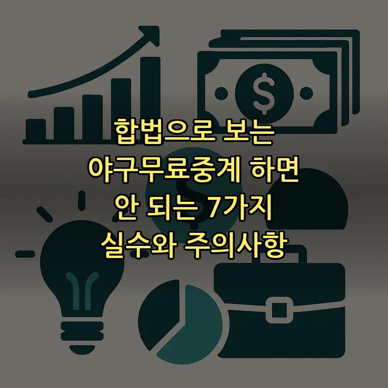 합법적으로 야구 무료 중계를 보는 7가지 실수 및 주의사항