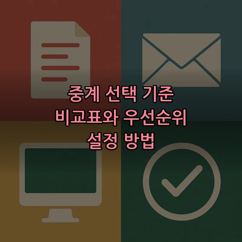 중계 선택 기준 비교표와 우선순위 설정 방법