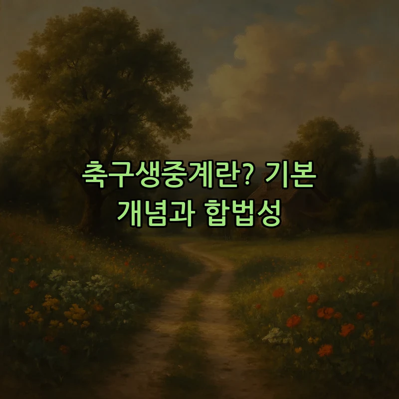 축구생중계란? 기본 개념과 합법성