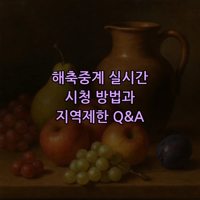 해축중계 실시간 시청 방법과 지역제한 해소 팁