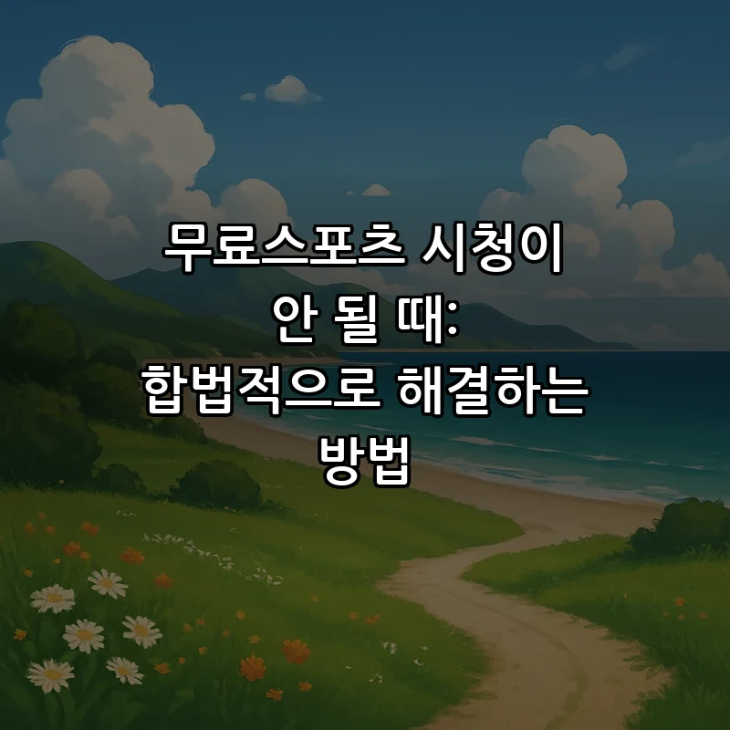 무료스포츠, 합법적으로 시청하는 방법 총정리