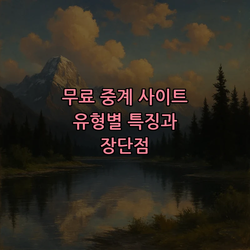 무료 중계 사이트 유형별 특징과 장단점