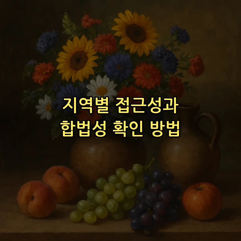 지역별 접근성과 합법성 확인 방법