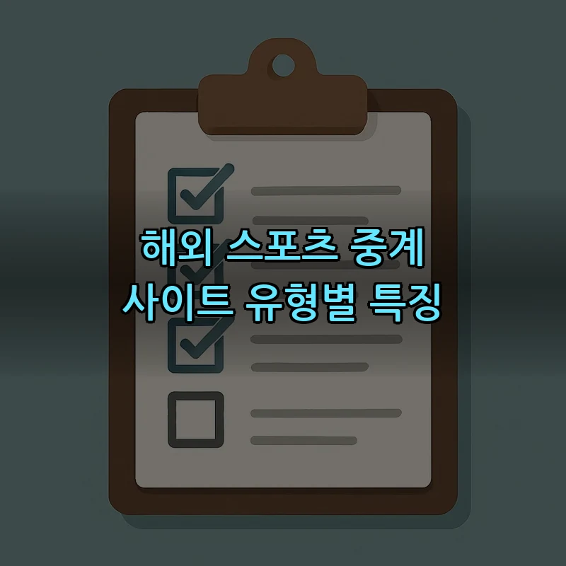 해외 스포츠 중계 사이트 유형별 특징