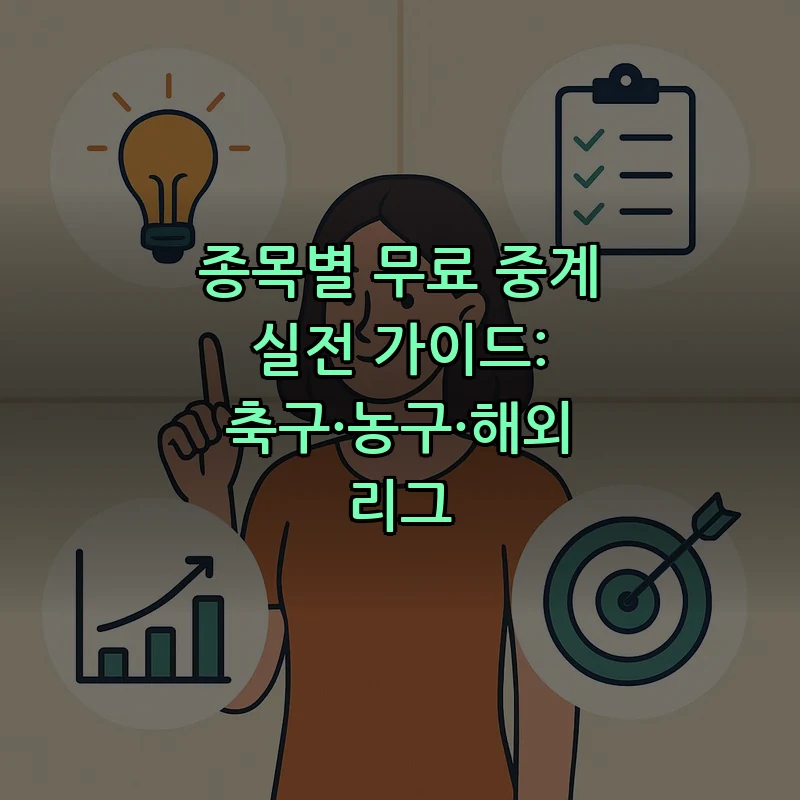 종목별 무료 중계 실전 가이드: 축구·농구·해외 리그