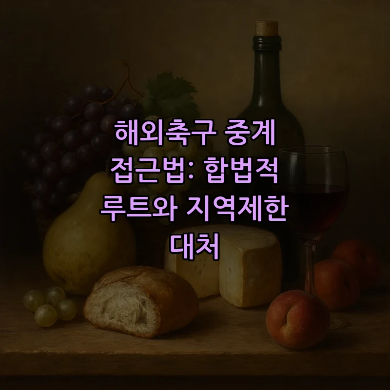 해외축구 중계 접근법: 합법적 루트와 지역제한 대처