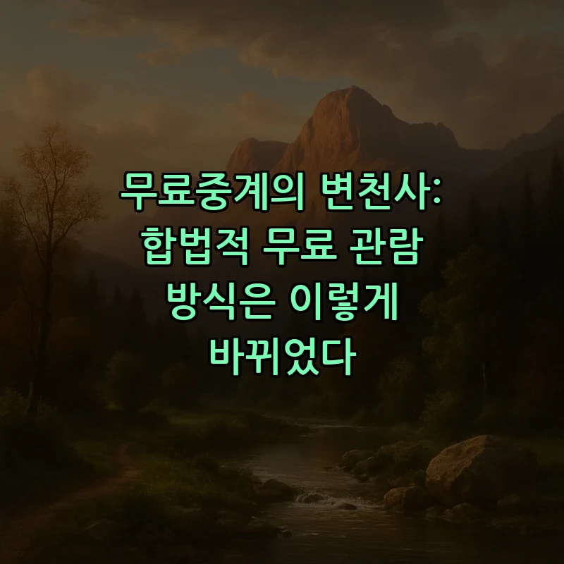 합법적 무료중계 이용법: 단계별 가이드