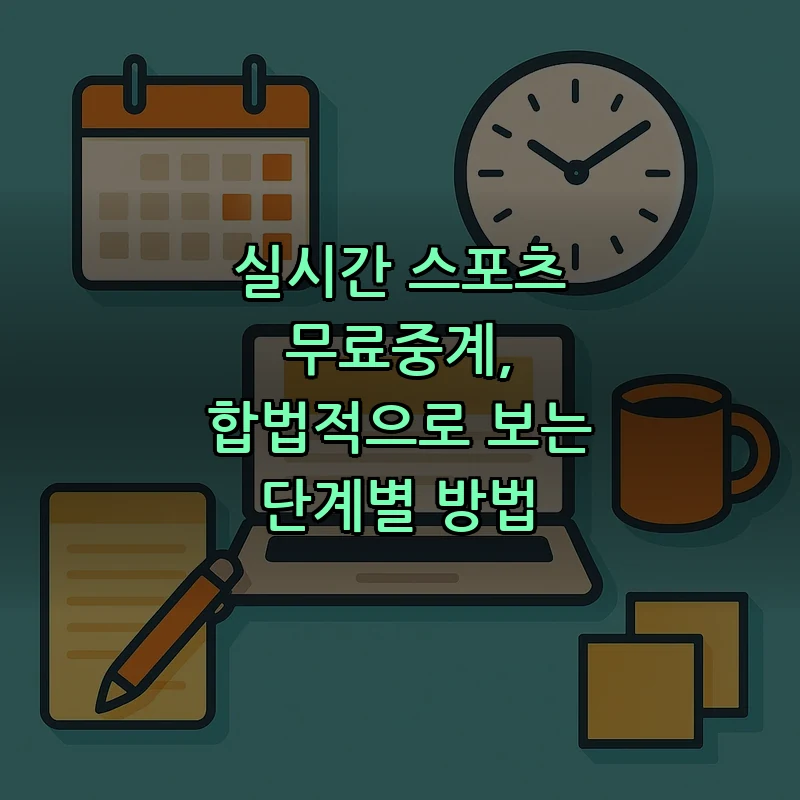 실시간 스포츠 무료중계, 합법적으로 보는 단계별 방법