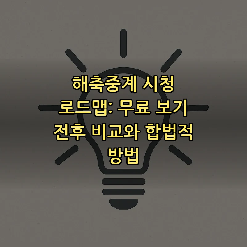 해축중계 시청 가이드: 합법적 경로와 안전 수칙