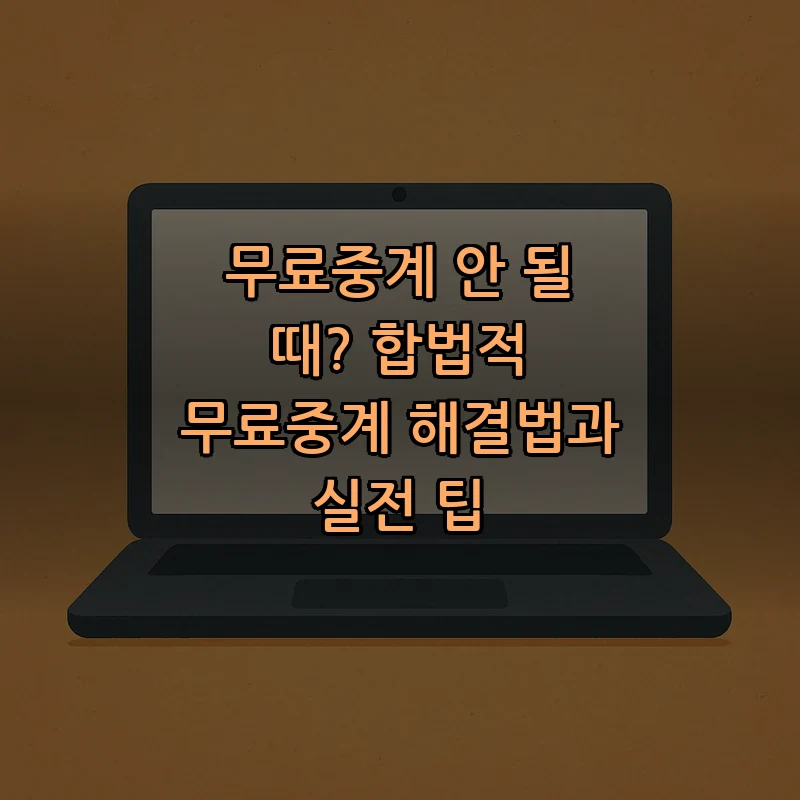 합법적인 무료중계 플랫폼 5가지와 장단점