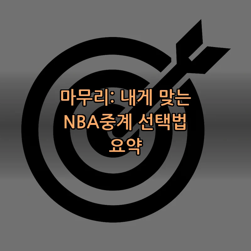 마무리: 내게 맞는 NBA중계 선택법 요약