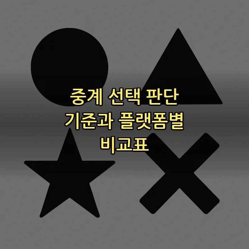 중계 선택 판단 기준과 플랫폼별 비교표