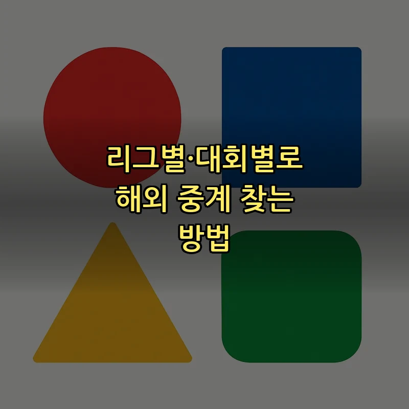 리그별·대회별로 해외 중계 찾는 방법