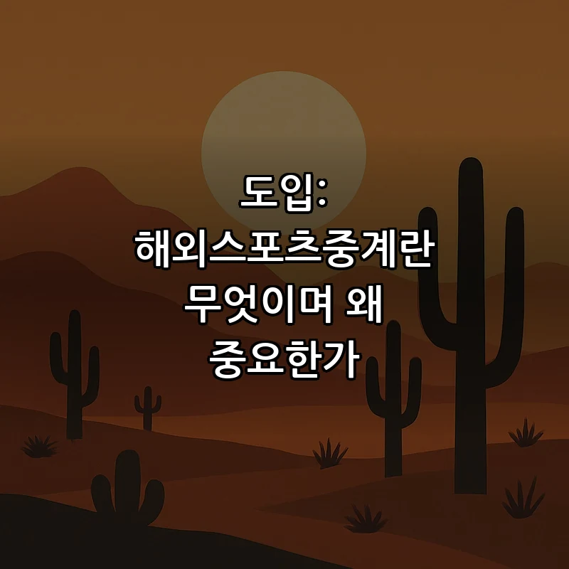 도입: 해외스포츠중계란 무엇이며 왜 중요한가