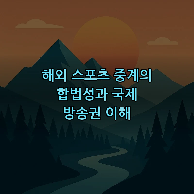 해외 스포츠 중계의 합법성과 국제 방송권 이해