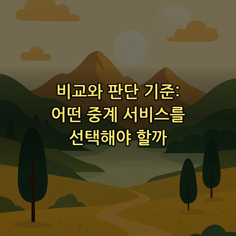 비교와 판단 기준: 어떤 중계 서비스를 선택해야 할까