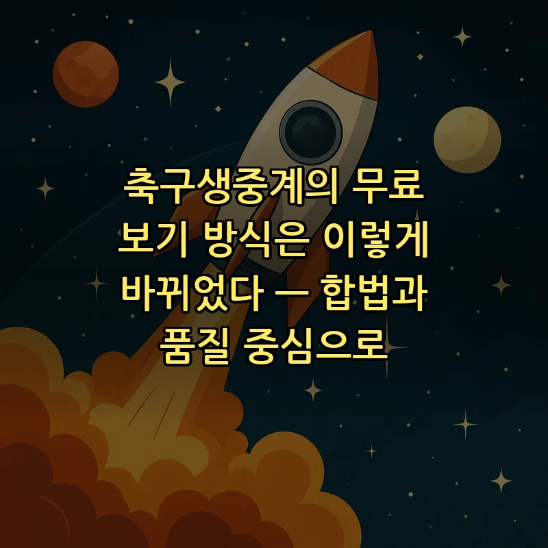 축구생중계의 모든 방법: 합법과 품질 중심으로