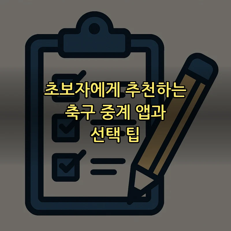 초보자에게 추천하는 축구 중계 앱과 선택 팁