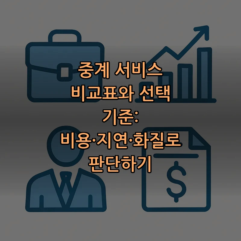중계 서비스 비교표와 선택 기준: 비용·지연·화질로 판단하기
