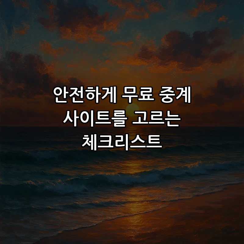 안전하게 무료 중계 사이트를 고르는 체크리스트
