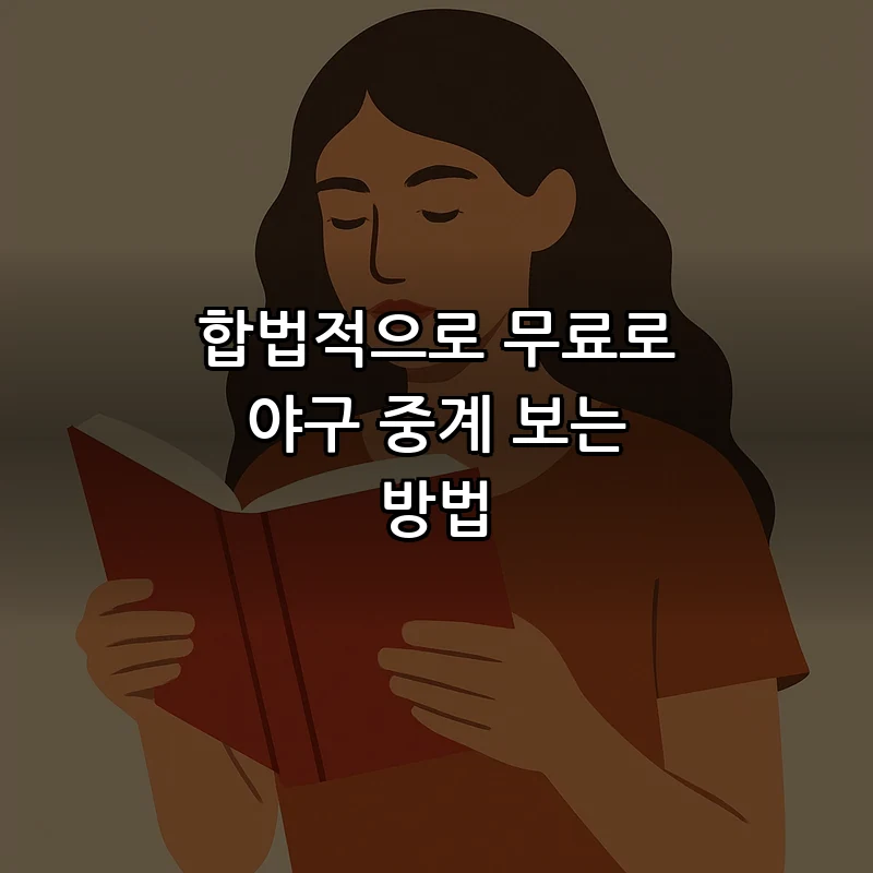 합법적으로 무료로 야구 중계 보는 방법
