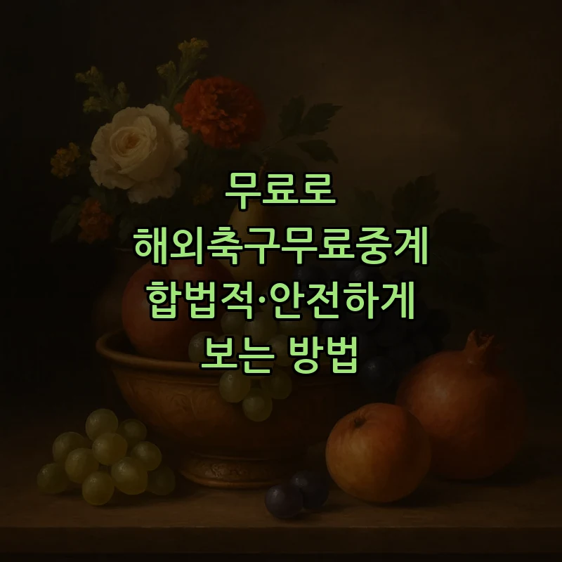 해외축구 무료 중계, 합법적으로 보는 방법 안내