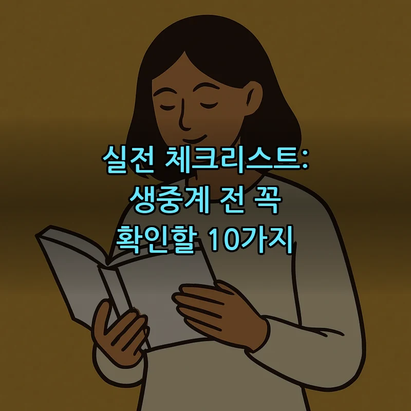 실전 체크리스트: 생중계 전 꼭 확인할 10가지