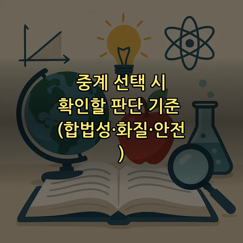 중계 선택 시 확인할 판단 기준 (합법성·화질·안전)